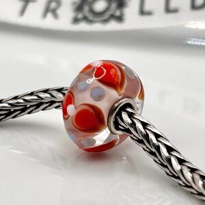 TROLLBEADS Orange Light Blue White Unique LAA 925S NEW Condition